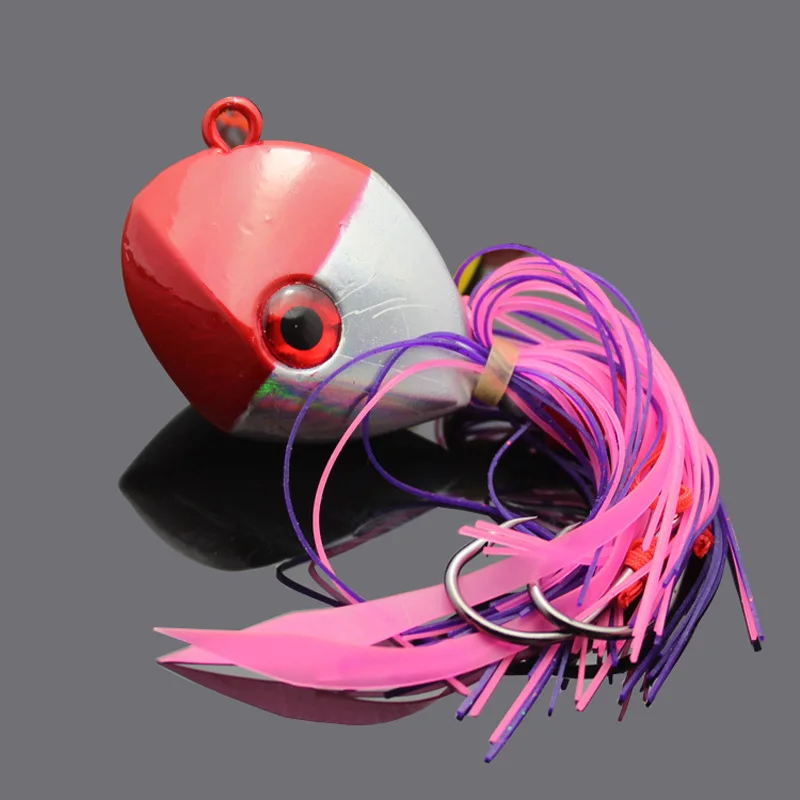 150g Deep Sea Fishing Jig Fish Red Orange Jig Head Lures Boat Trolling