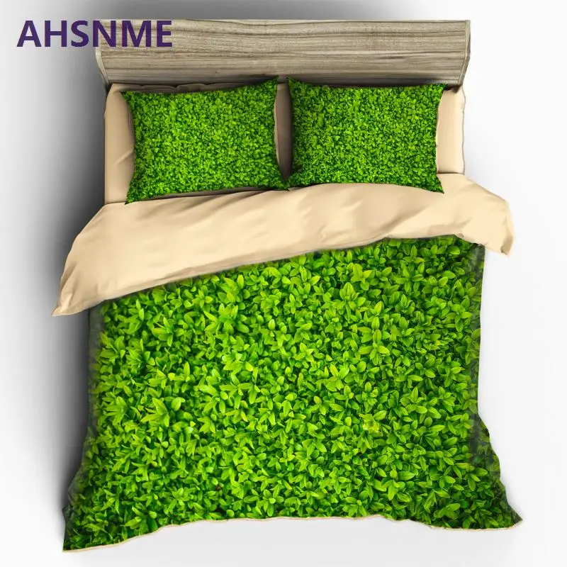 AHSNME Green Plant 3D Bedding Sets Duvet Cover Set Flower Plant Printed