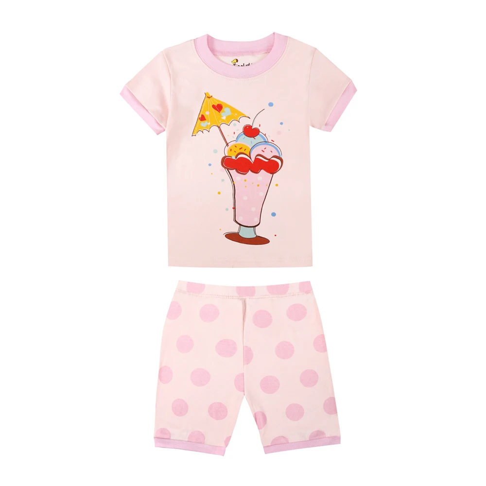 TINOLULING brand new summer baby girls summer pajamas ice cream juice