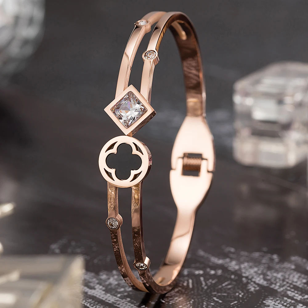 Женский браслет высокого качества из нержавеющей стали браслет бижутерия Стразы дизайнерские браслеты Лидер продаж