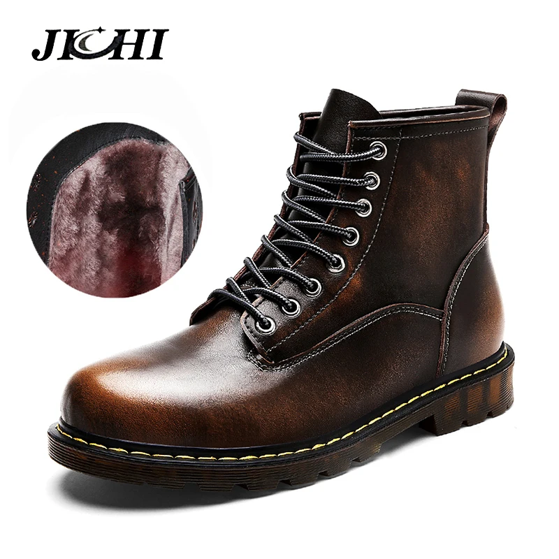 

High Quality Genuine leather Winter Men Warm Boots Winter Casual Ankle Boots Martin Boots Outdoor Working Boots Men Shoes