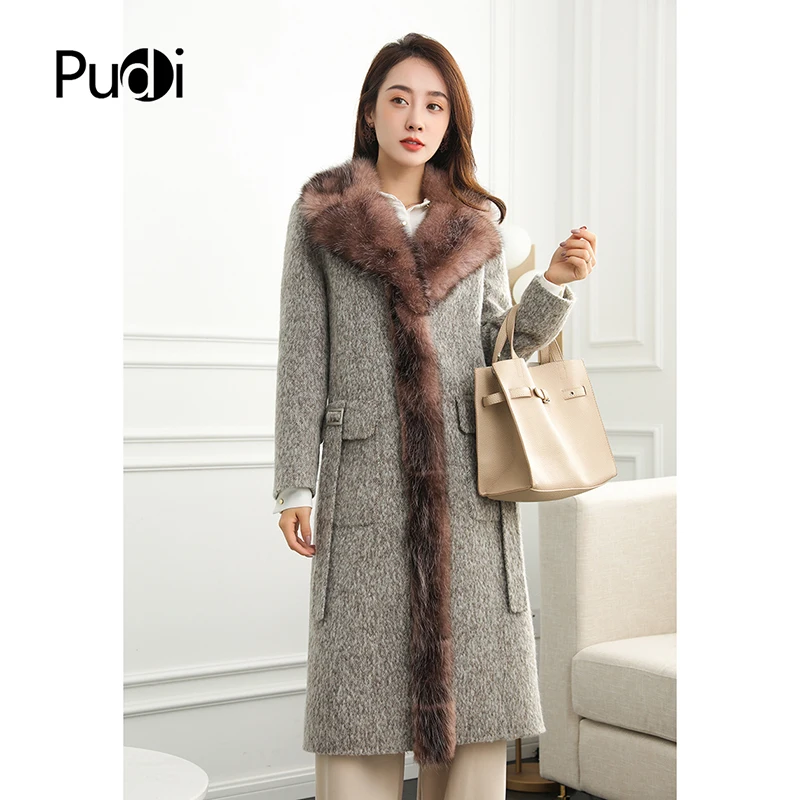PUDI H181019 2018 New Real wool fur yak coat jacket overcoat women