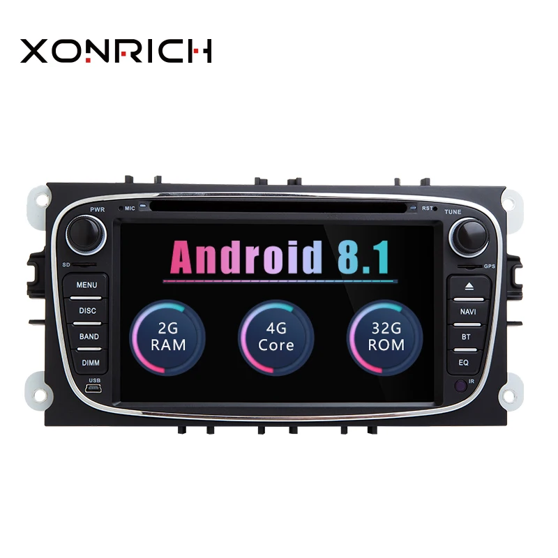 2 Din Автомобильный мультимедийный плеер Android 8 1 GPS Авторадио для Ford Focus Mondeo 4 S Max C Galaxy