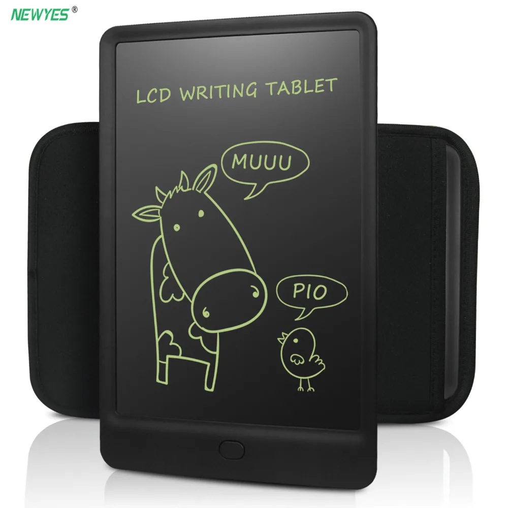 

NEWYES Hot sales 10" LCD Writing Tablet Doodle Board Kids Writing Pad Drawing Graphics Board with Lock key and Leather case bags