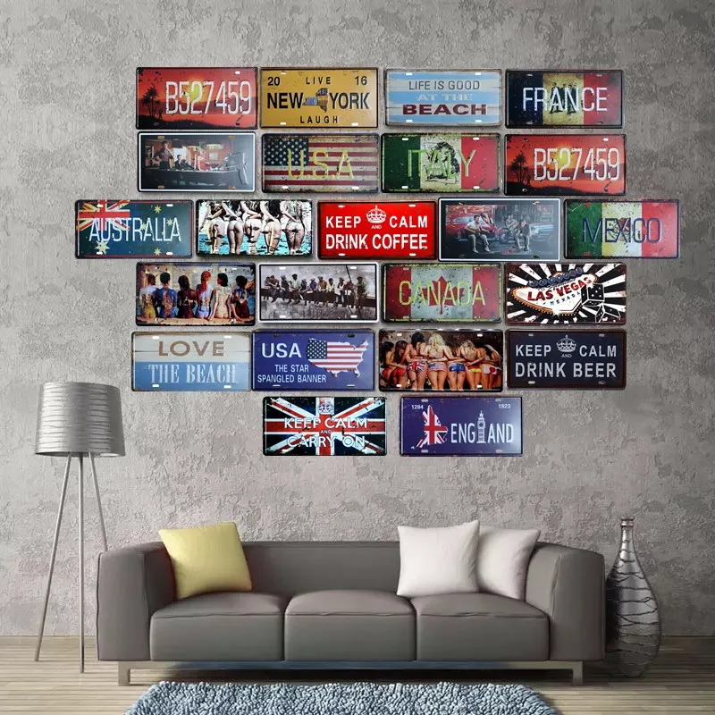 

NIGHT MUSIC CAR PLATE Vintage Tin Sign Bar pub Store Garage home Kitchen Wall Decor Retro Metal Art Poster