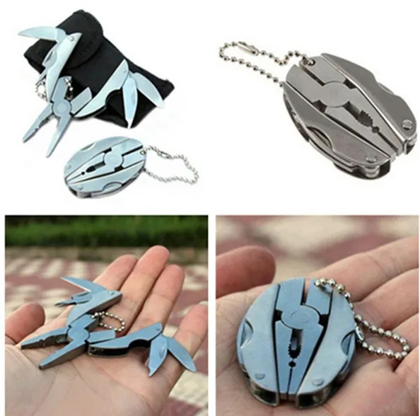 

New 1PC Foldaway Keychain Pocket Multi Function Tools Set Mini Pliers Knife Screwdriver High Quality GYH