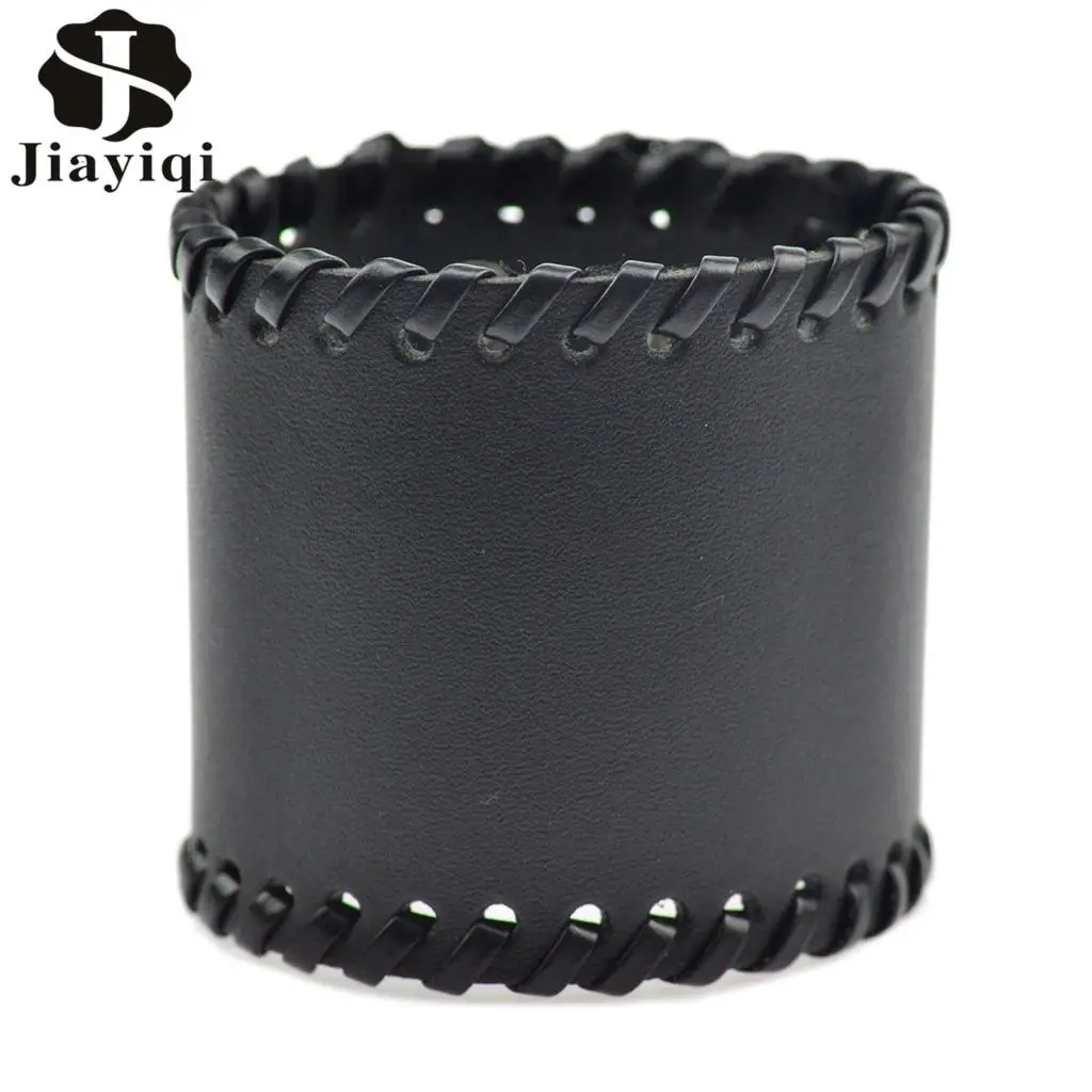 Jiayiqi Vintage Genuine Leather Bracelets Brown Black Punk Wide Cuff Bracelets & Bangles for Women Men Jewelry 4 Snaps цена Jiayiqi Vintage Genuine Leather Bracelets Brown Black Punk Wide Cuff Bracelets & Bangles for Women Men Jewelry 4 Snaps цены онлайн