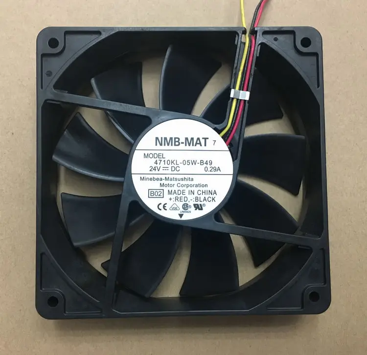 

NMB-MAT 4710KL-05W-B49 B50 DC 24V 0.29A 3-Wire 120x120x25mm Server Cooling Fan