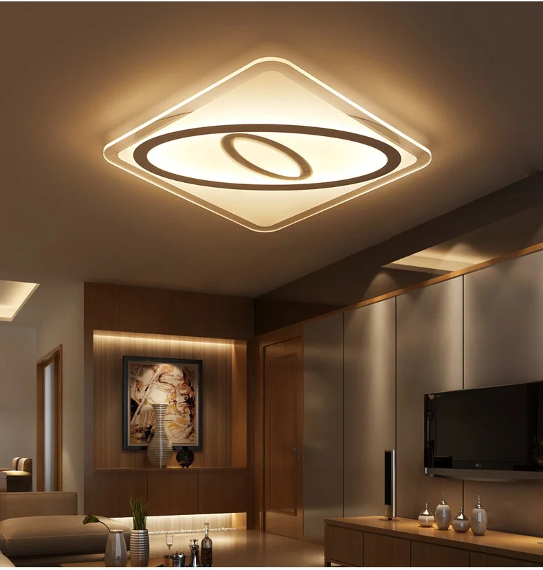 

Slim Acrylic Art LED Ceiling Light Living Room Bedroom Study Room Lamp Office & Commercial Lighting Ceiling Lights 110-240V