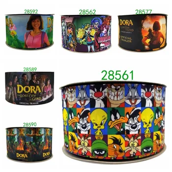 

Free shipping 50 yard cartoon printed grosgrain ribbon 28561