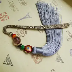 Кисточка ручной работы металлическая Закладка для книги Классический китайский стиль шпилька для волос, Оптовая продажа от производителя