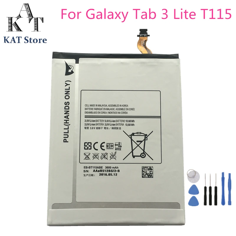 

EB-BT115ABE 3600mAh Tablet Battery For Samsung Galaxy Tab 3 Lite T110 T111 T113 T115 Battery Replacement High Quality AAA +Tools