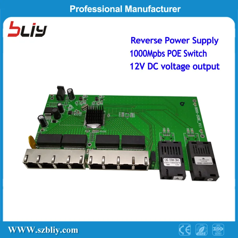 1000 Мбит/с 8 Порты и разъёмы обратного POE Напряжение Мощность коммутатора ethernet 12vdc POE Порты и разъёмы Стандартный сети PoE Reverso модуль