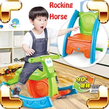 New Idea Gift Baby Variable Rocking Horse & Chair Ride On Toys Cartoon Style Cute Educational Tool Kids Safety Hobbyhorse Drive