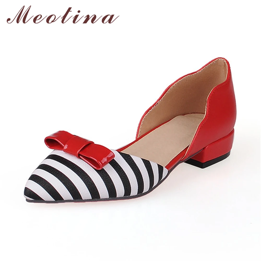 Meotina Women Shoes Pointed Toe Ladies Flat Shoes Office Lady Flats Autumn Slip On Bow Shoes Women Two Piece Footwear Size 9 10 Meotina Women Shoes Pointed Toe Ladies Flat Shoes Office Lady Flats Autumn Slip On Bow Shoes Women Two Piece Footwear Size 9 10