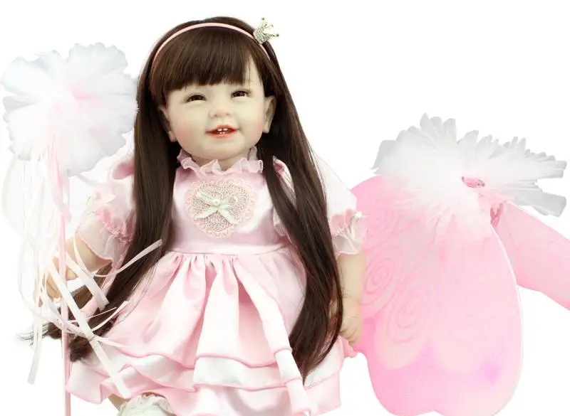 55cm Silicone reborn baby dolls vinyl toddler princess doll toys play house toys lifelike kids birthday gifts girls brinquedos