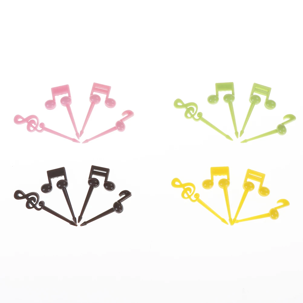 

16pcs/set Funny Musical Note Shape Fruit Fork For Cake Dessert Fruit Salad Forks Cocktail Picks Set Kitchen Party Supplies
