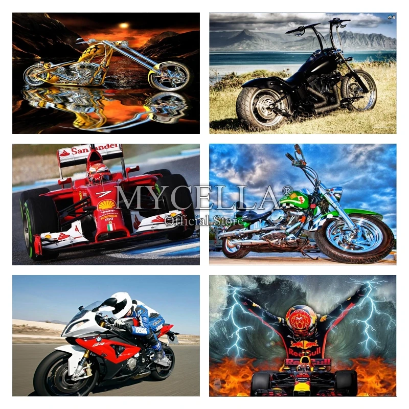 

DIY 5D Diamond Painting Car Needlework Craft Gift Full Square Diamond Mosaic Embroidery Racing Car Cross Stitch Home Decoration