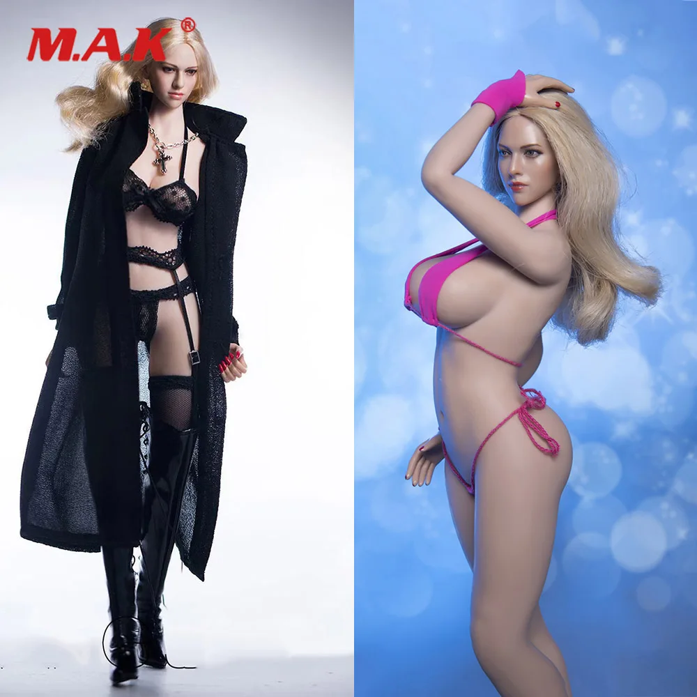 

1/6 Sexy Female Clothes Set Black Windbreaker Underwear Panties Garter Stocking Set Necklace Accessory for 12'' Action Figure