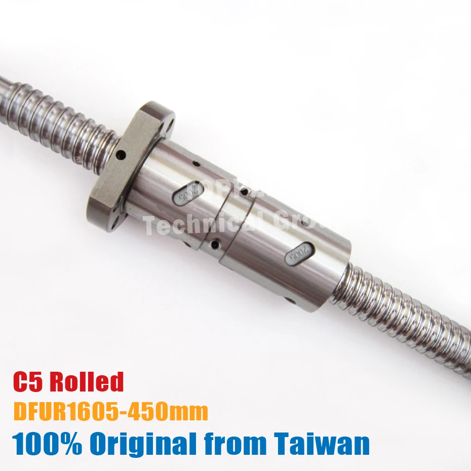 TBI 1605 C5 Rolled 450mm ball screw 5mm lead with DFU1605 ballnut
