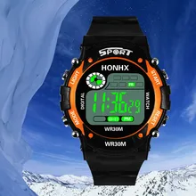 Модные мужские цифровой светодиодный кварцевый Сигнализация Дата новые роскошные часы моды Нержавеющая сталь часы для мужские наручные часы