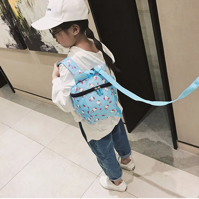 Kids Toddler Baby Cute Hello Kitty with Pocket Bag Safety Harness Backpack 