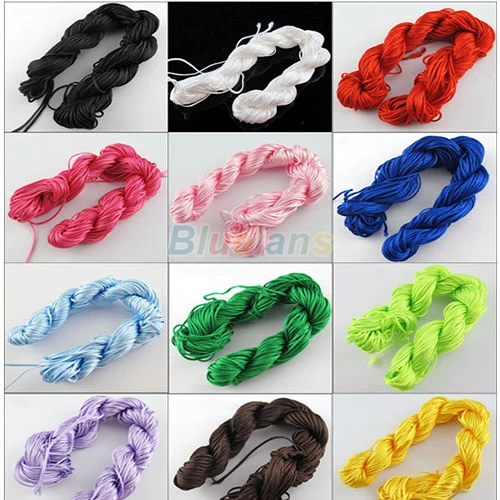 

25m Nylon Cord Thread Chinese Knot Macrame Rattail Bracelet Braided String 1NJR