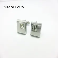 SHANH ZUN Mens Cuff Links Polished Finish Stainless Steel Luxury French Tuxedo Shirt Crystal Cufflinks for Men SHANH ZUN Mens Cuff Links Polished Finish Stainless Steel Luxury French Tuxedo Shirt Crystal Cufflinks for Men