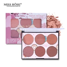 6 цветов Miss Rose Blush Палетка водостойкая минеральная шелковистая пудра Румяна контурный макияж натуральный стойкий макияж