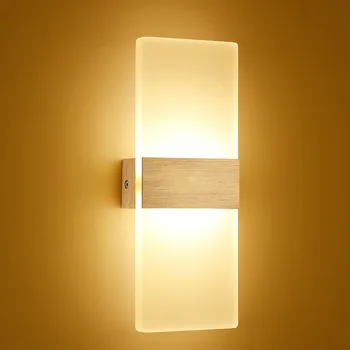 

6W simple fashion wall lamp 220V acrylic lampshade aluminum body good heat dissipation living room bed room wall lamp free ship