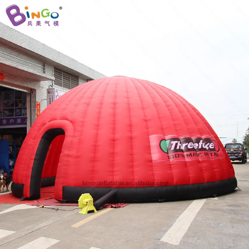  Custom made 7X5.3X4 meters inflatable red igloo / red inflatable dome / half dome inflatable toy te