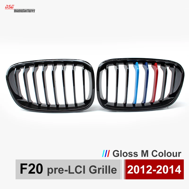 

2012 - 2014 F20 pre-LCI M tri-color high quality abs styling car front kidney grill for BMW 1 series F20 F21 bumper grille mesh