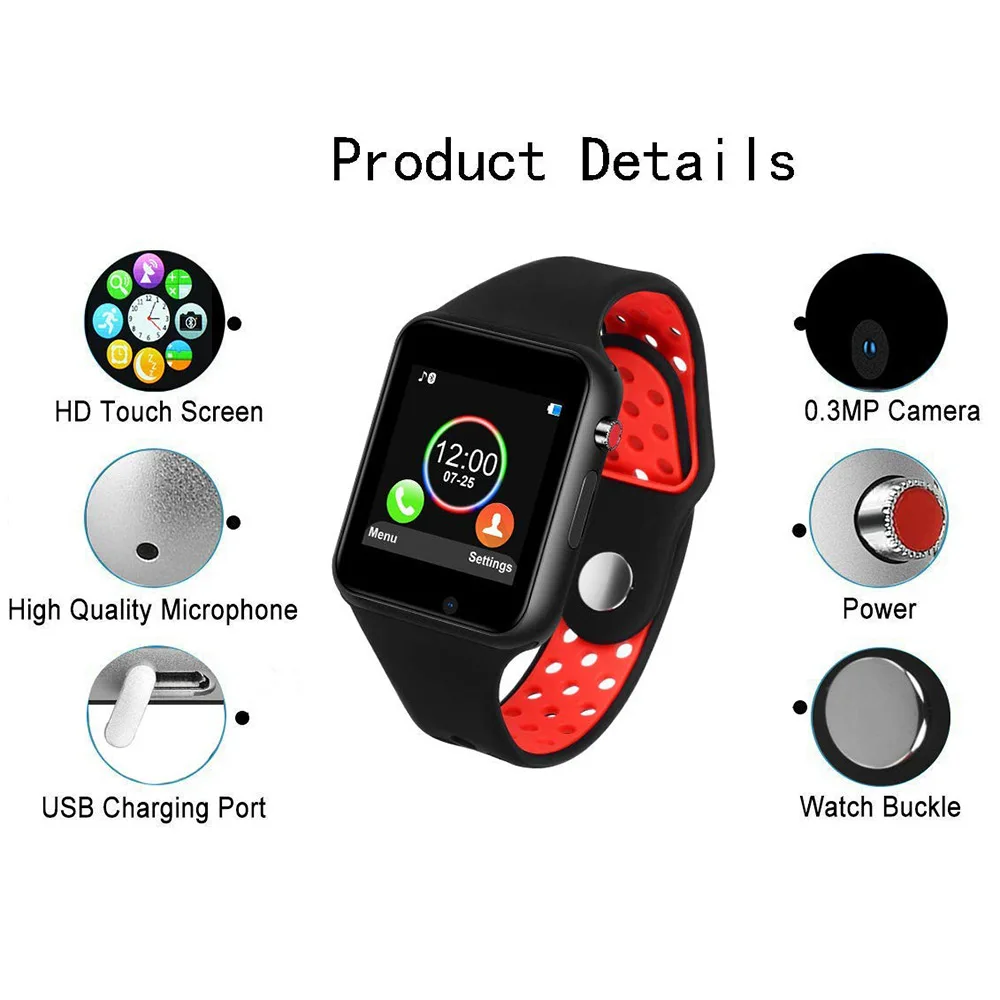 Smart watch men KIDS touch screen support SIM card bluetooth camera compatible with both Android IOS made by PLYSIN M3