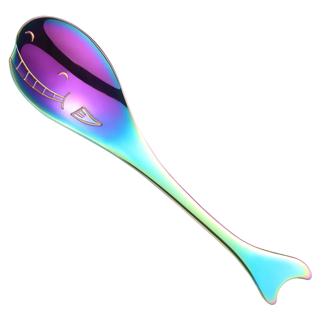 Цветная ложка с ручкой для мороженого, посуда для питья, кухонный гаджет, новинка, цветная ложка с изображением морского животного, Кита, горячая Распродажа A30612 - Цвет: MR