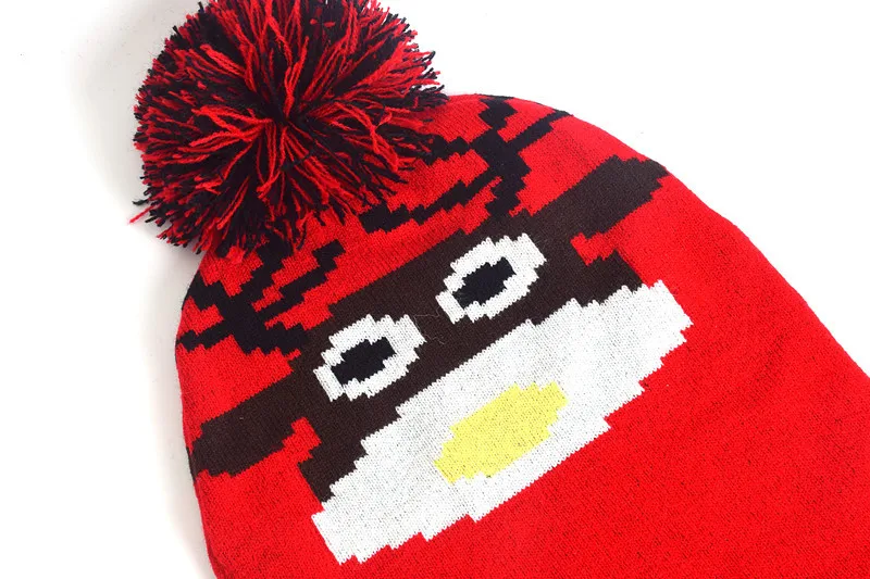 Beanie Women Men Kids Winter Knit Hat Deer Autumn Warm Animal Pompon Dobby Brim Skiing Accessory Outdoor (1)