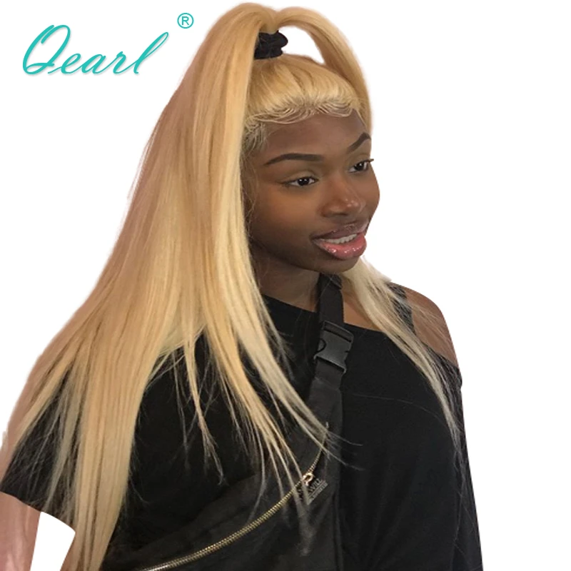Petite Taille De Chapeau 150 Densite Blonde 613 Couleur Bresilien Remy De Cheveux Humains Pleines Perruques De Lacet Droit Pre Pincees Avec Bebe Cheveux Qearl Aliexpress