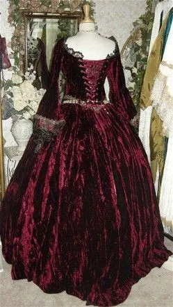 В готическом стиле, стиле ренессанс или средневековый queen Фантазий Набор изготовленный на заказ бордовые платья