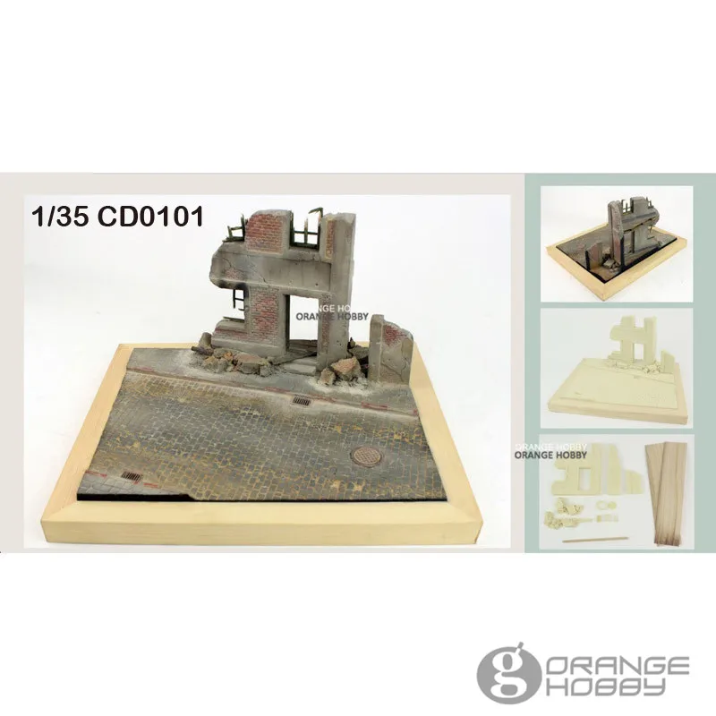 

OHS JNModel CD0101 1/35 World War II European Town Scene Assembly Miniatures Accessories Model Building Kits oh