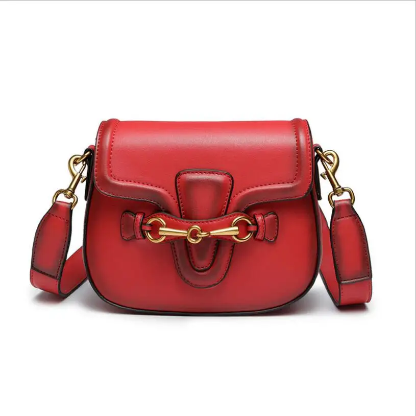 Новая модная женская кожаная сумка в стиле ретро, универсальная сумка через плечо с двумя лямками, сумка-Седло