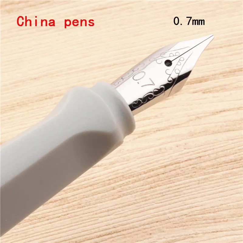 Роскошная Jinhao 872 матовая серая английская каллиграфия Duckbill параллельная художественная ручка цветочный корпус Плоский Наконечник тибетская Арабская авторучка - Цвет: 0.7mm-pen