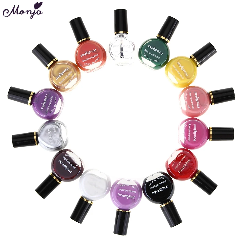 Monja 14 Color 10ml Nail Art Stamp Polish Acrylic Gel Varnish French