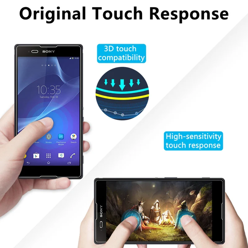 2 pcs! Smartphone Hard Glass Screen Protector for Sony Xperia M5 M4 Aqua M2 M Protective Glass for Sony T3 T2 Ultra L2 L1 L