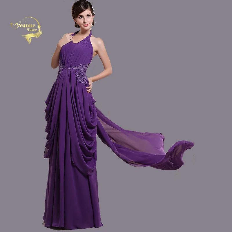 Halter Lace Appliques Backless Sexy Purple Evening Dresses Long Formal Party Gown Gelinlik 2019 Bridal Dress Vestido Formatura Halter Lace Appliques Backless Sexy Purple Evening Dresses Long Formal Party Gown Gelinlik 2019 Bridal Dress Vestido Formatura