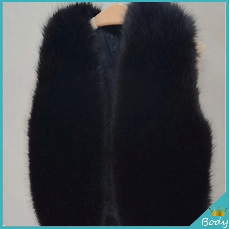 short black fur vest