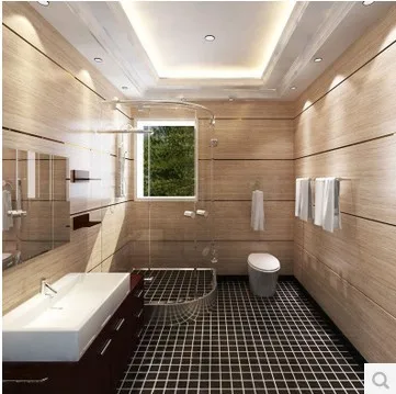 Baño azulejo de mosaico negro mate piso azulejo de mosaico de cerámica