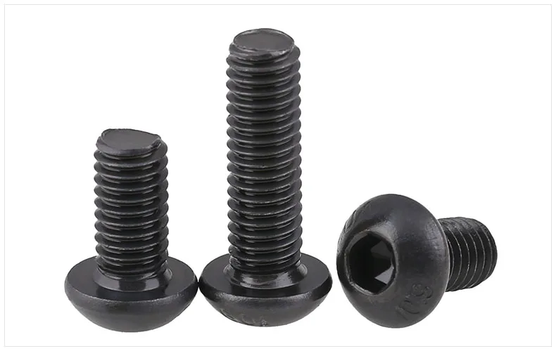 

Free shipping 100PCS M5 series 10.9 round head hex socket screws M5*6/8/10/12-50 mm the mushroom Flat 2017 hot sale