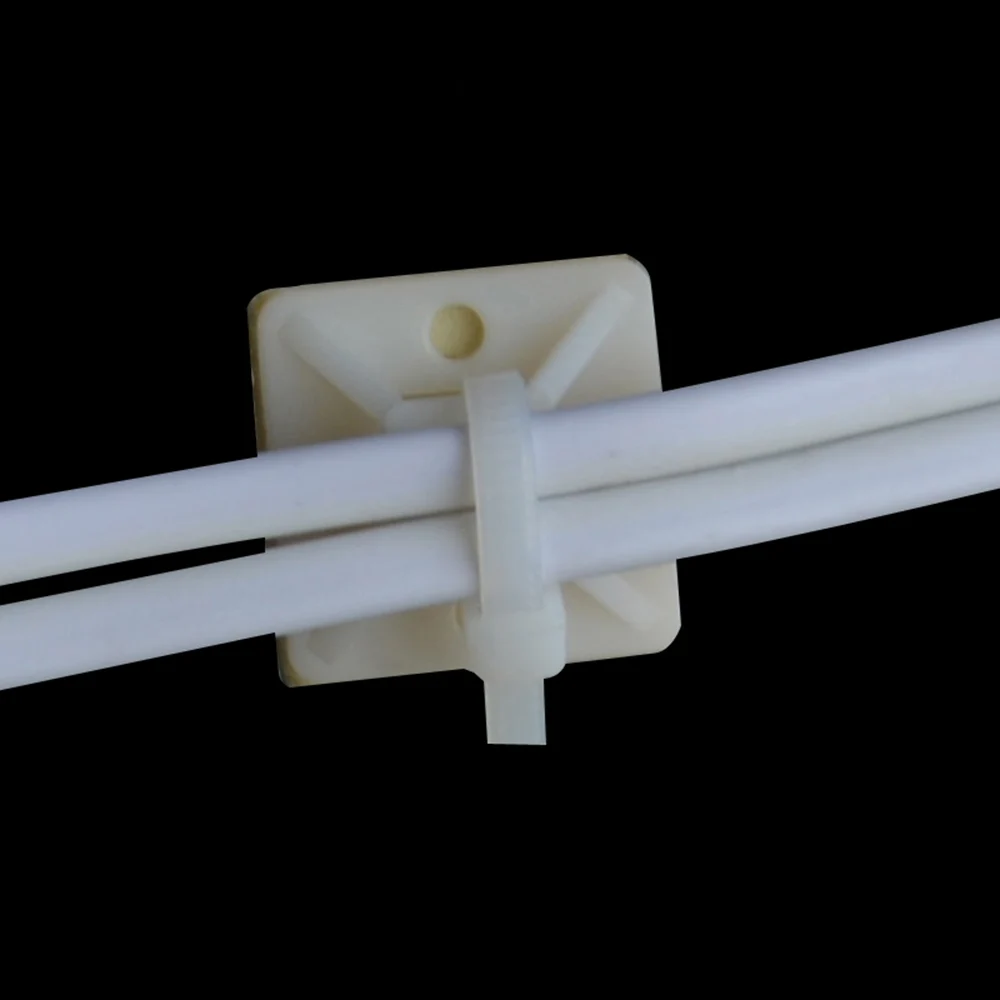 Cable Tie Mounts Self Adhesive Cable Wire Zip Tie Mounts 50PCS White Cable Base tie Mounts 25mmX25mm green blue Wall Holder Fixing Seat Clamps