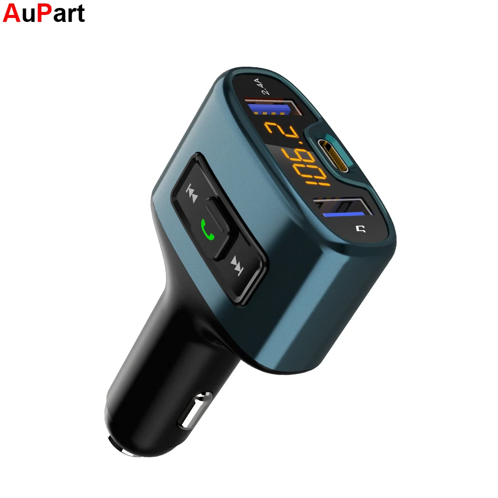 

FM Transmitter Bluetooth Car Transmissor Hands-Free Type C PD 18W Modulator Transmetteur Transmisor Radio Dual USB Auto Charger