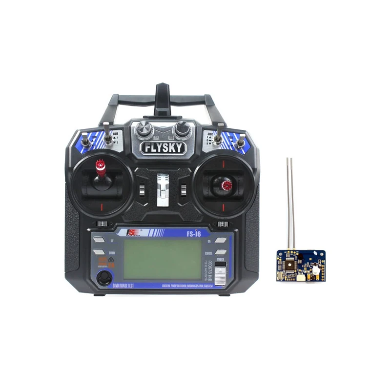 Flysky FS-i6 6CH 2.4G AFHDS 2A LCD Transmitter Radio System with FS-X6B Receiver for Mini FPV Racing Drone RC Helicopter