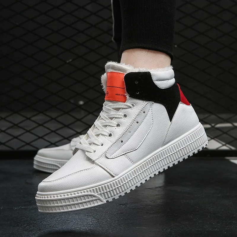 

Shoes Men Sneakers Winter Warm Plush Fur Shoes Fashion Leather Shoes Zapatos De Hombre Casual Shoes Sapatos Para Hombre